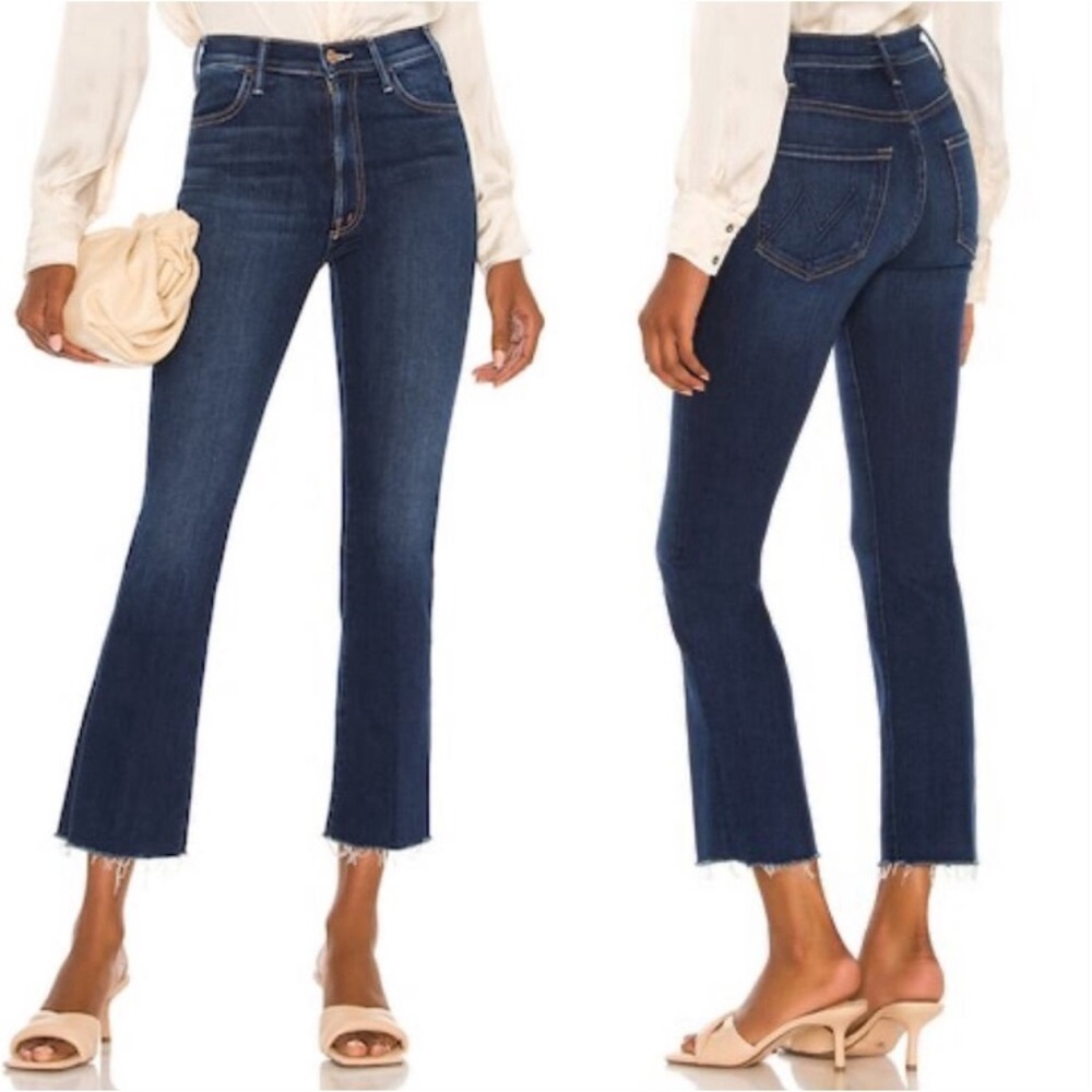 Like New MOTHER The Hustler Ankle Fray Blue Wash Jean #1117-686- Size:12/33